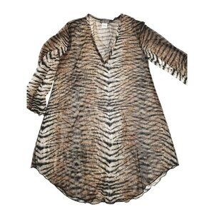 Tiger Animal Print Sheer Tunic Top By Jordan Taylor S Mob Wife